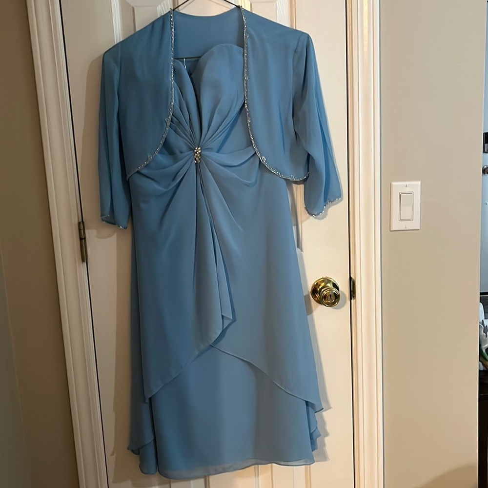 Mori Lee formal Strapless dress, I had the jacket made to wear over.